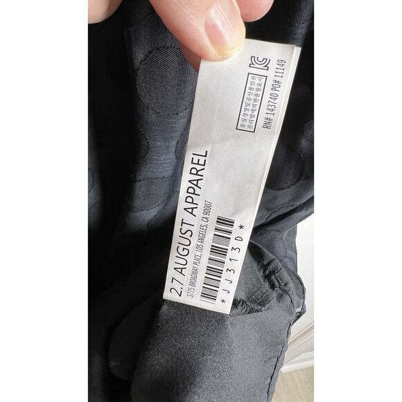 English Factory-black Dotted XS Sweetheart NeckPuff Sleeve Smocked Mini Dress - Picture 13 of 15